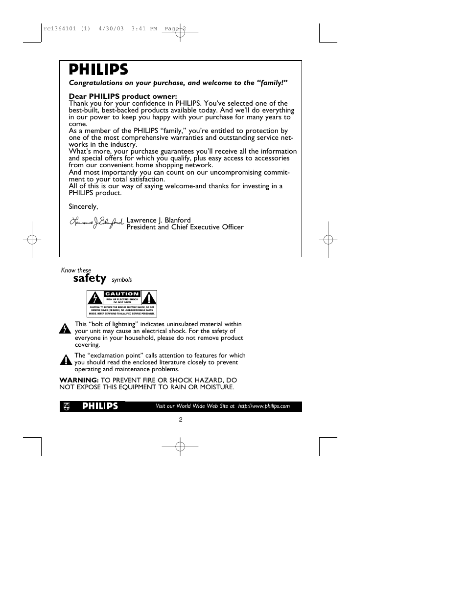 Safety | Philips RC136/17 User Manual | Page 2 / 16