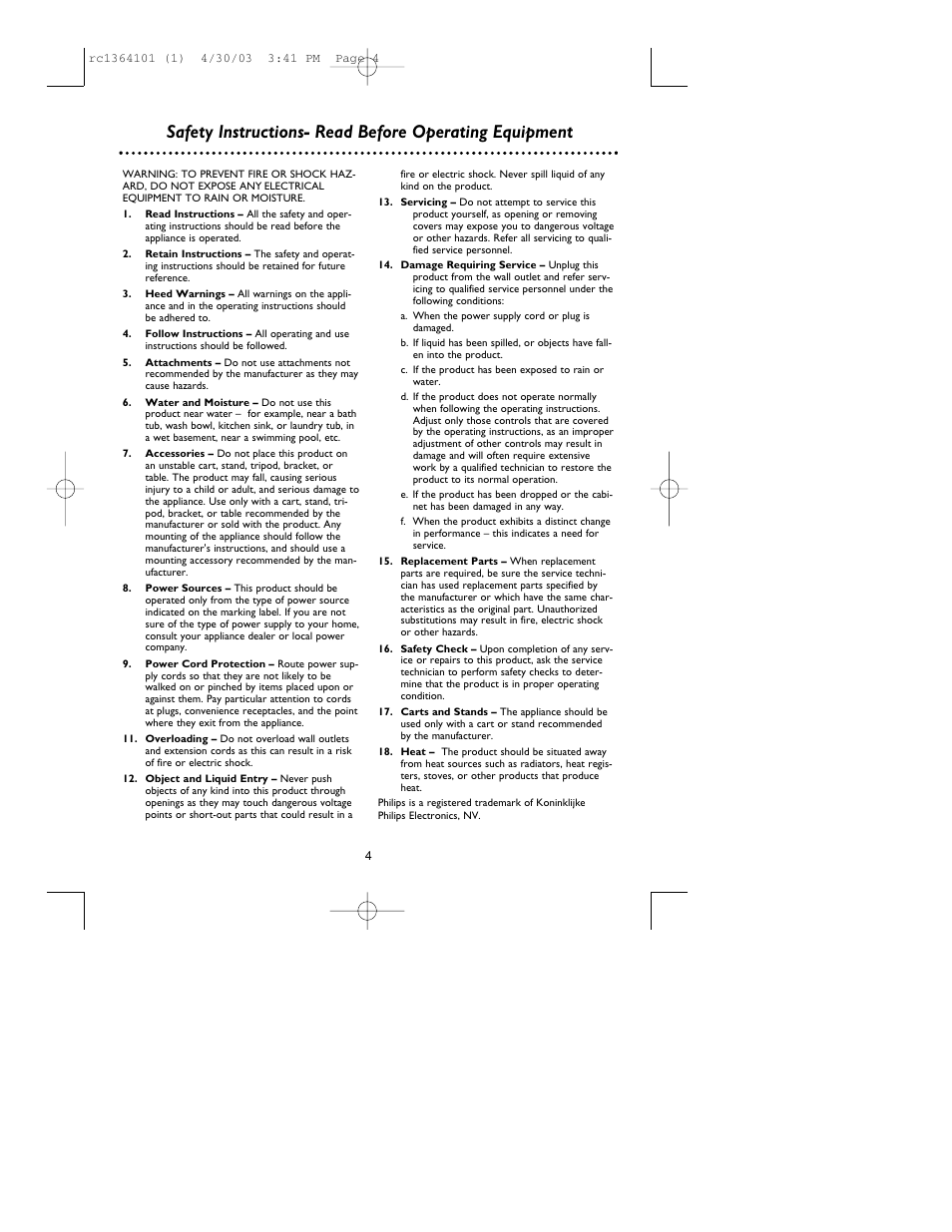 Philips RC136/17 User Manual | Page 4 / 16