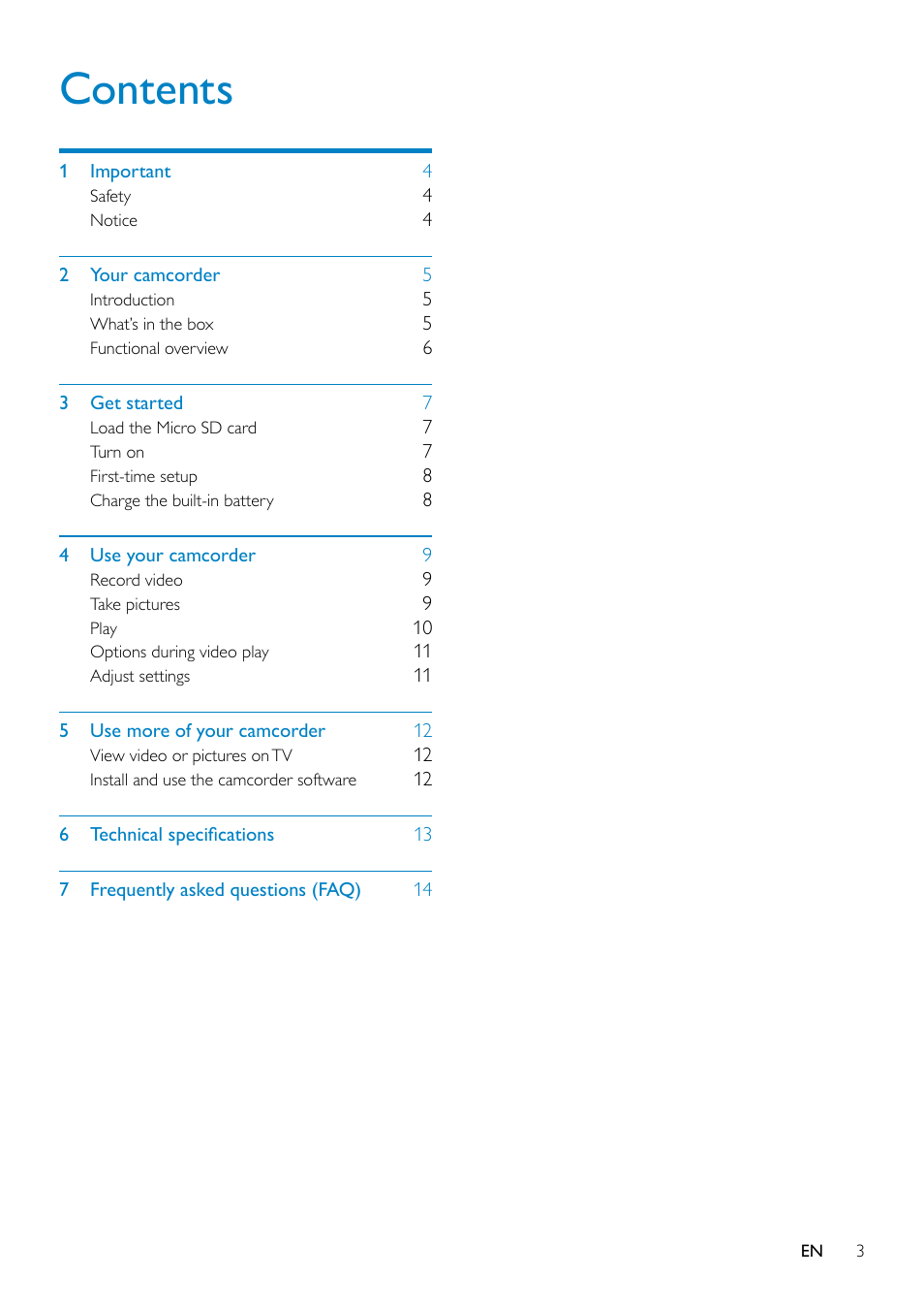 Philips CAM110 User Manual | Page 3 / 18