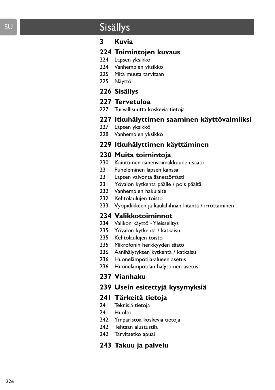 Sisällys | Philips SCD489 User Manual | Page 226 / 244