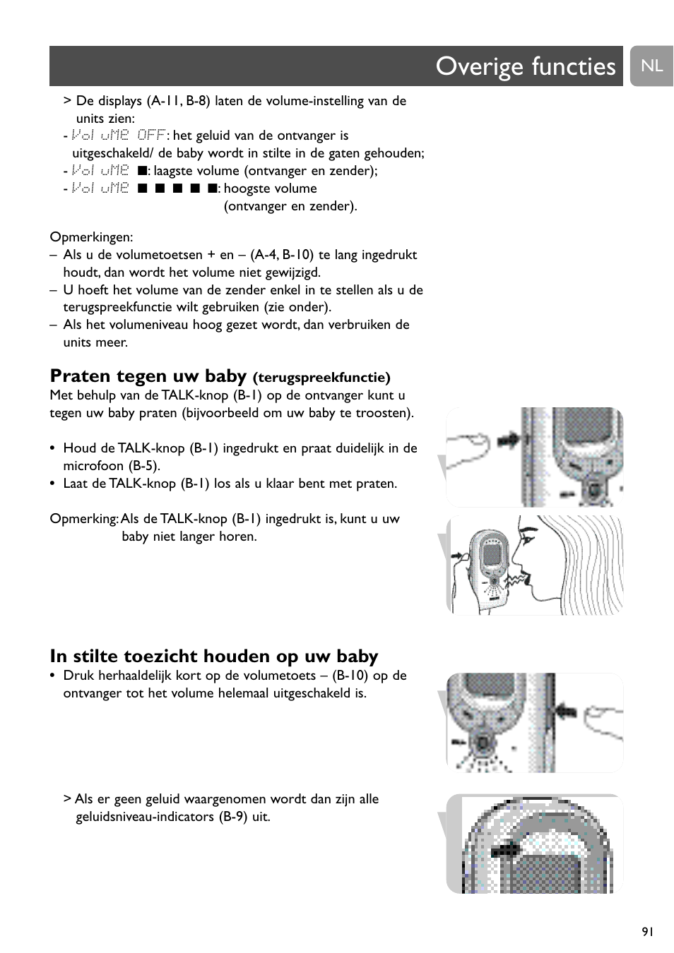 Overige functies, Praten tegen uw baby | Philips SCD489 User Manual | Page 91 / 244