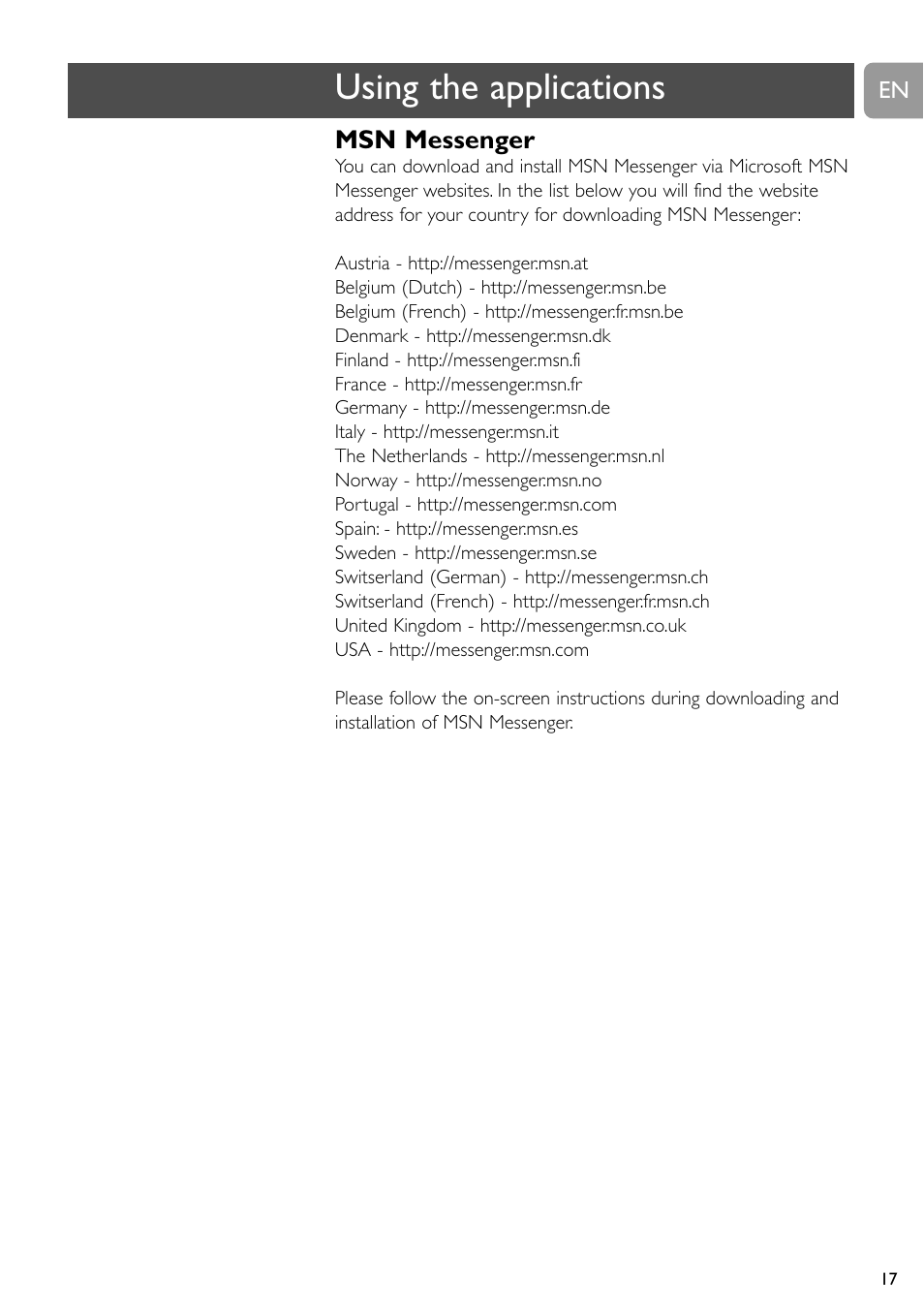 Using the applications | Philips SPC900NC User Manual | Page 17 / 22