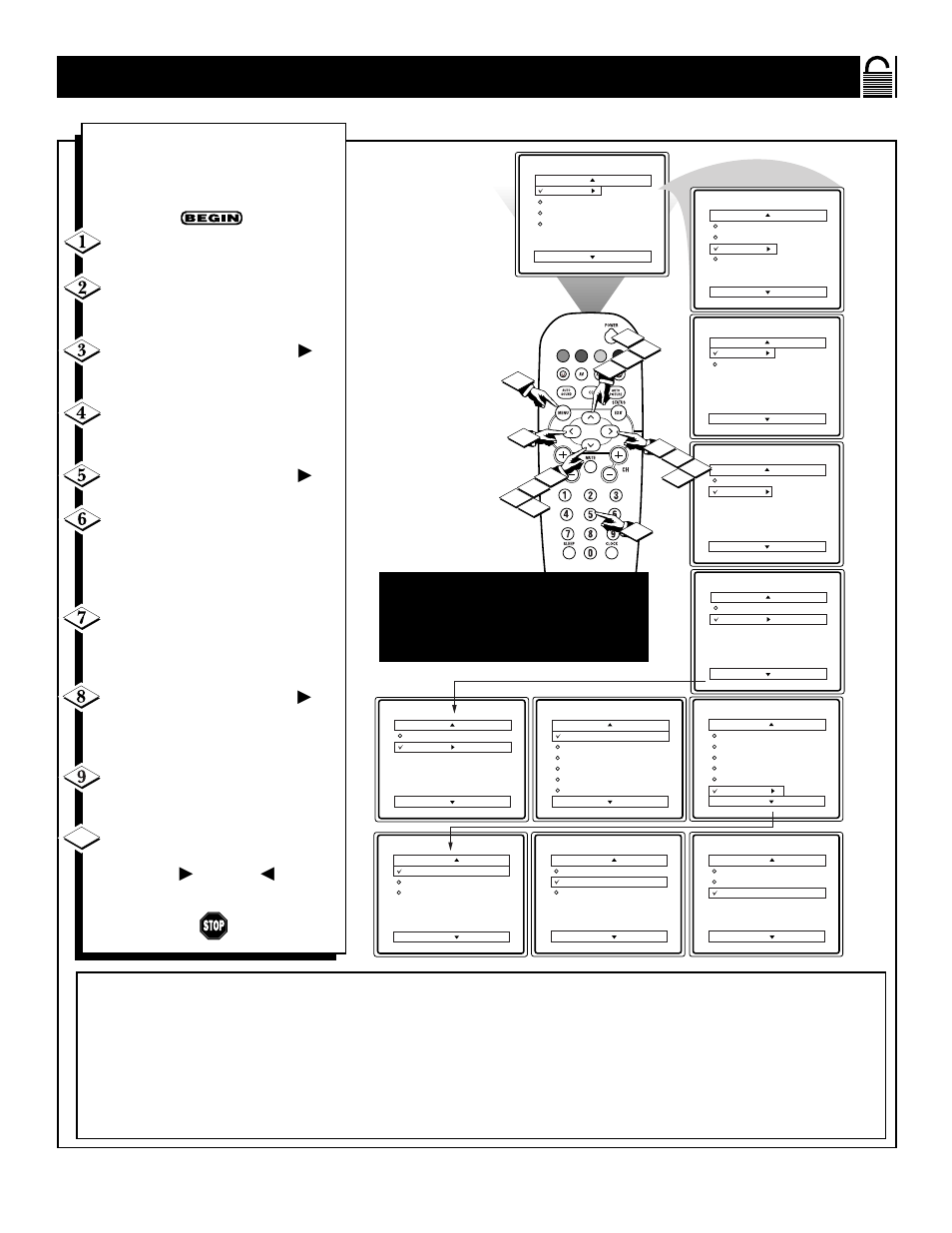 Sing the, Locking, Ptions | Philips VRX775VD User Manual | Page 27 / 37