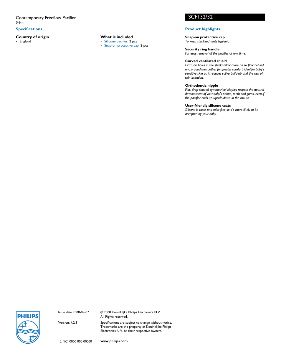 Philips SCFI32/32 User Manual | Page 2 / 2