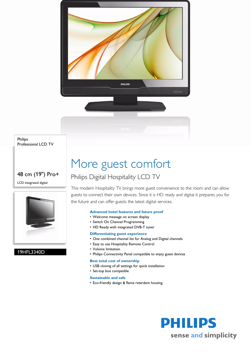 Philips 19HFL3340D User Manual | 3 pages