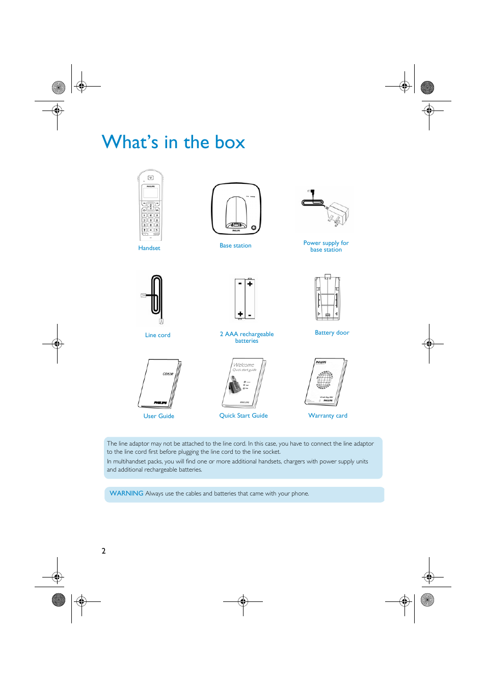 What’s in the box | Philips CD535 User Manual | Page 2 / 7