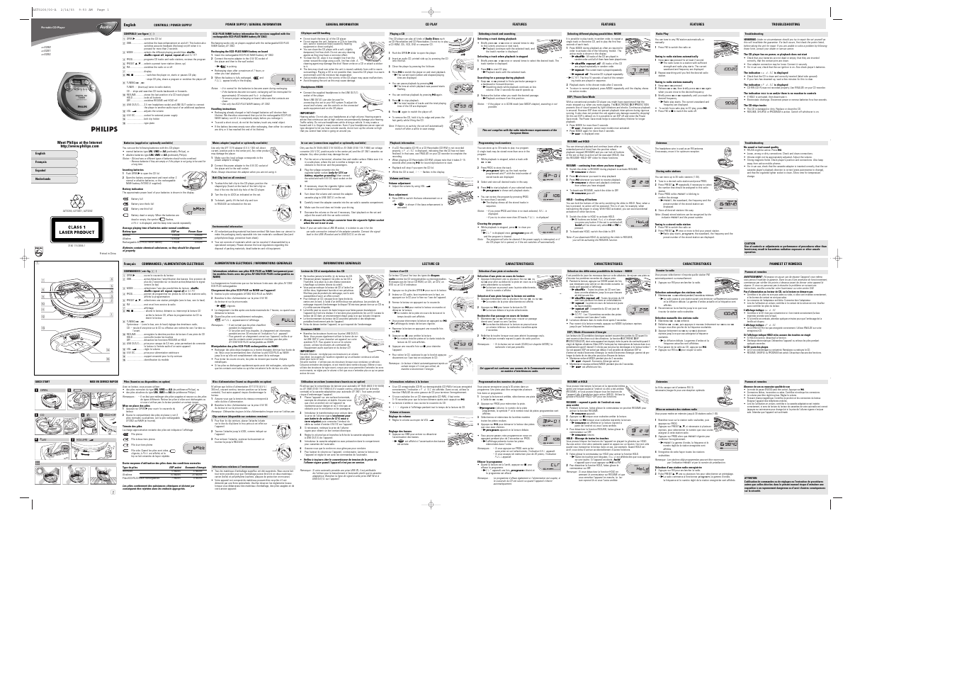 Philips AUDIO AZT3202 User Manual | 8 pages