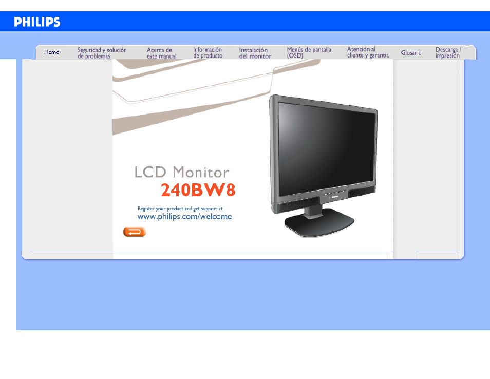 Philips 240BW8 User Manual | 110 pages