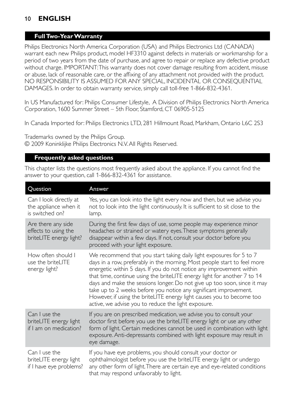 Philips HF3310/60 User Manual | Page 9 / 11