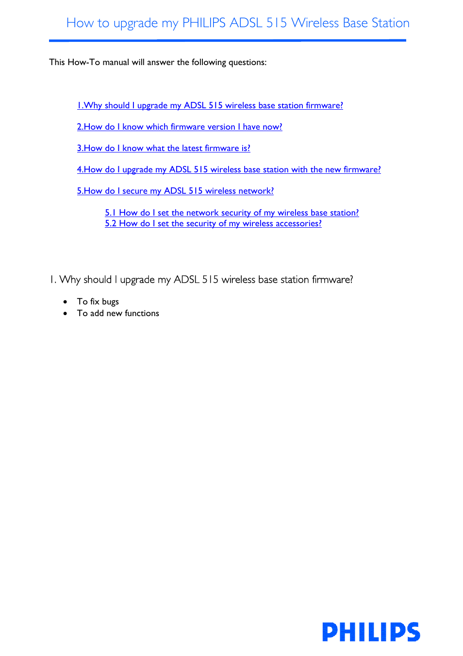 Philips ADSL 515 User Manual | 22 pages