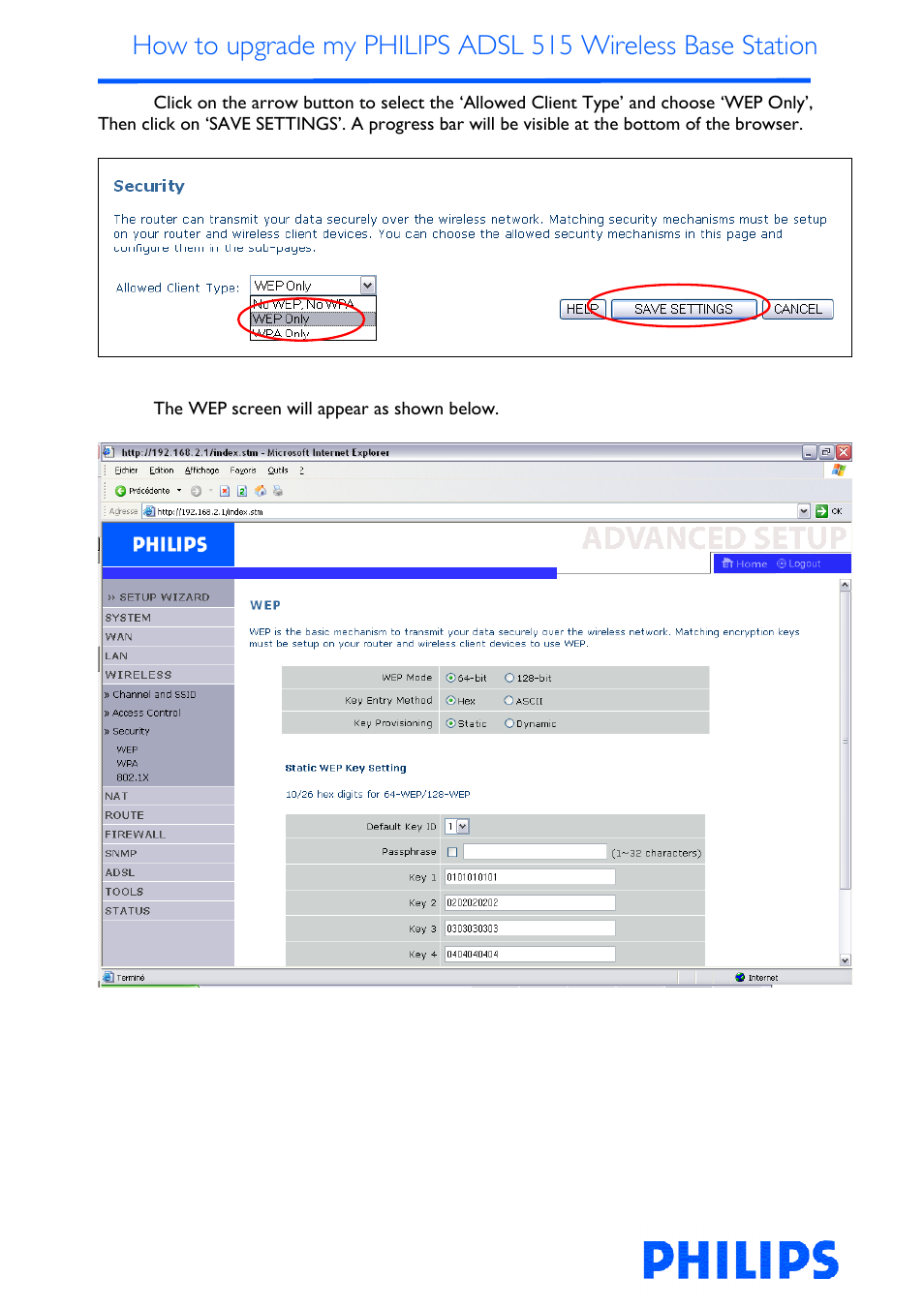 Philips ADSL 515 User Manual | Page 12 / 22