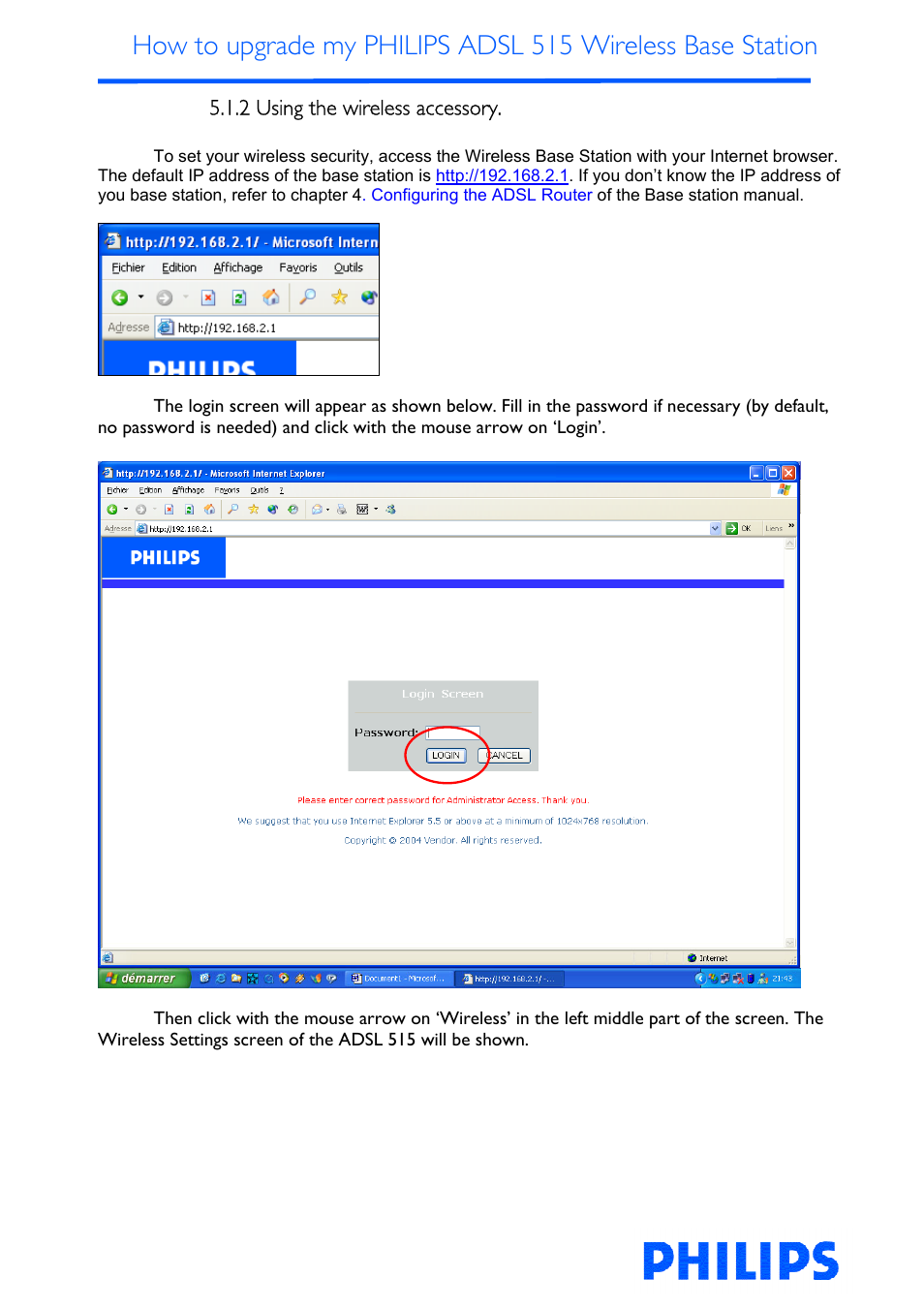 Philips ADSL 515 User Manual | Page 15 / 22