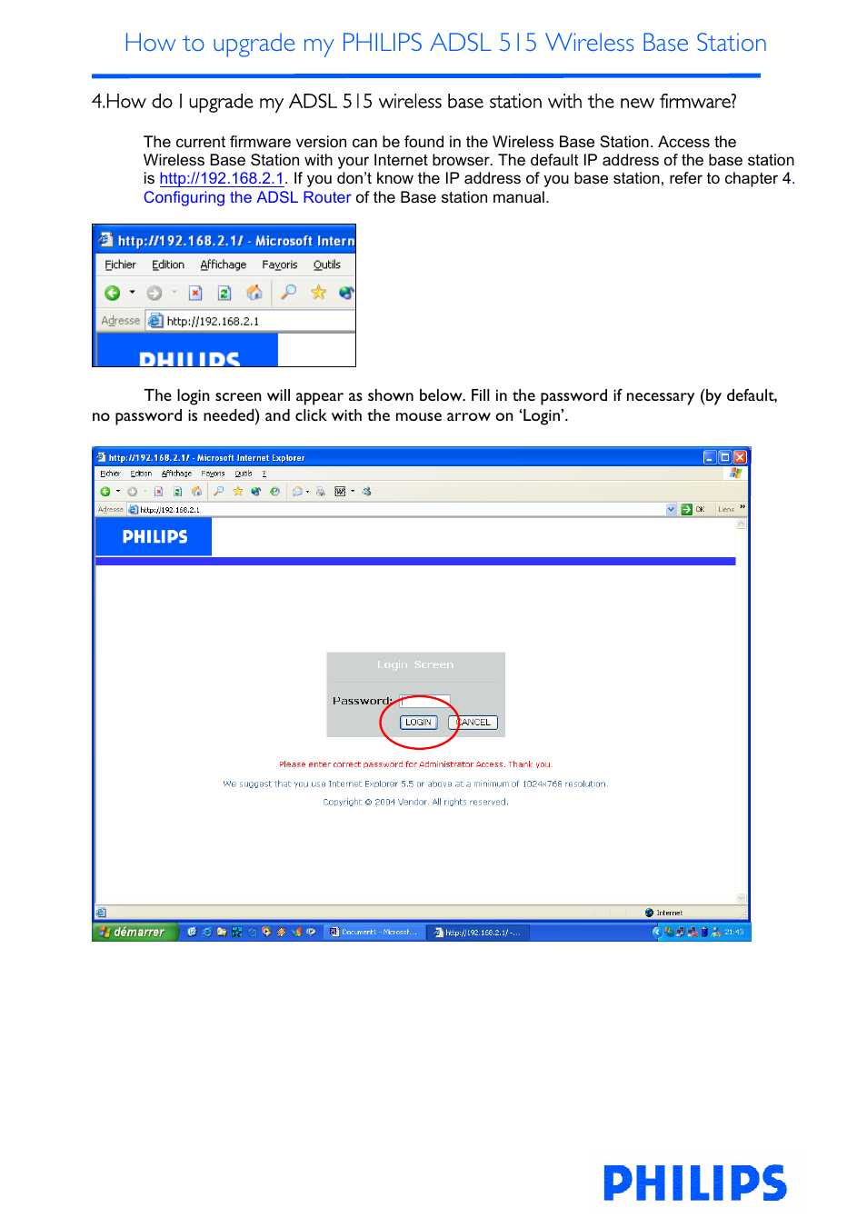 Philips ADSL 515 User Manual | Page 7 / 22