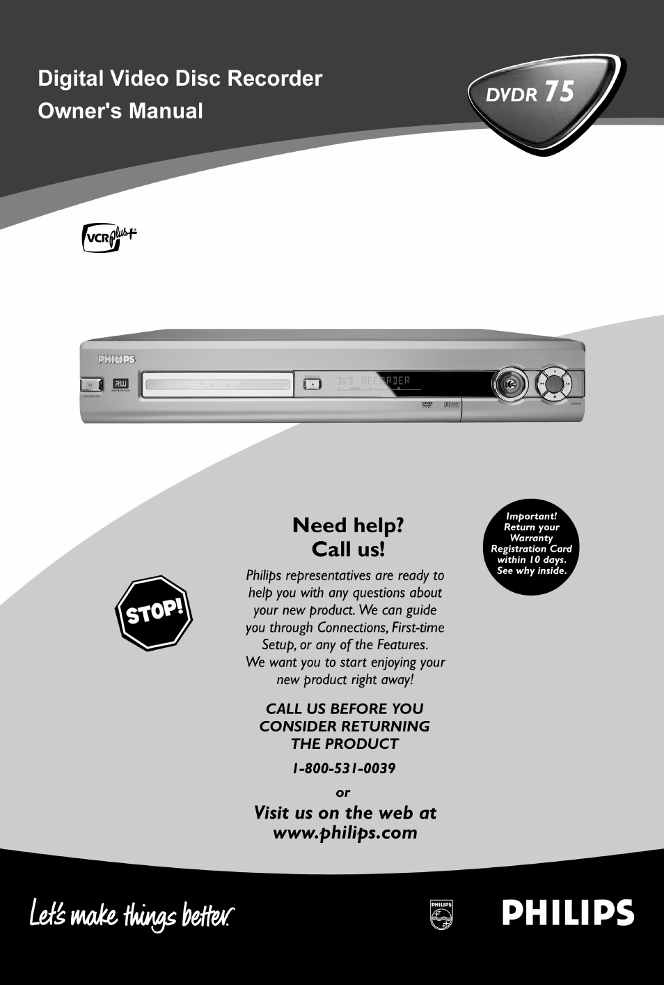 Philips DVDR 75 User Manual | 190 pages