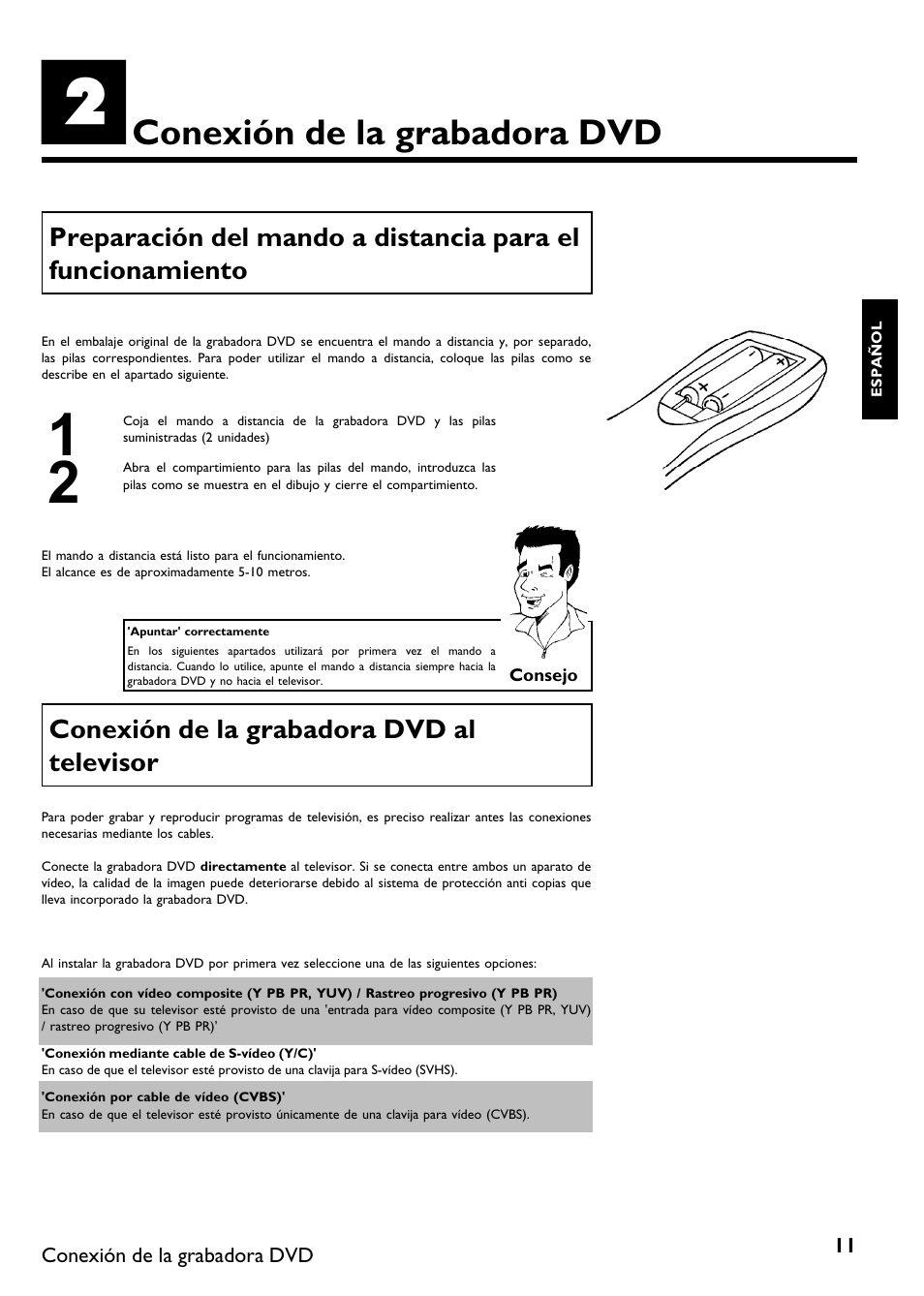 Conexión de la grabadora dvd | Philips DVDR 75 User Manual | Page 113 / 190