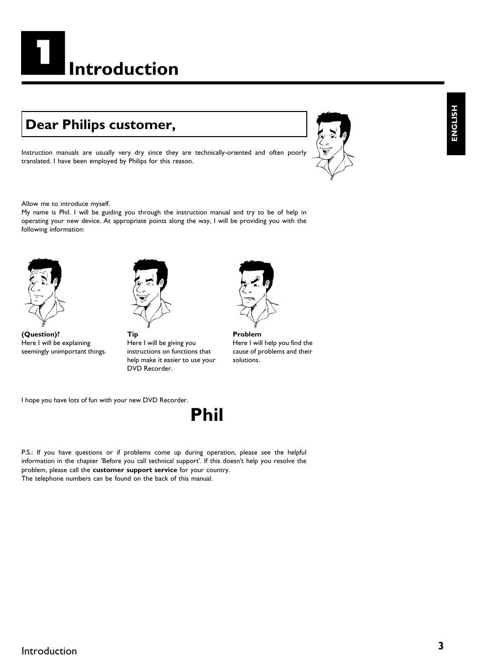 Introduction, Phil | Philips DVDR 75 User Manual | Page 15 / 190