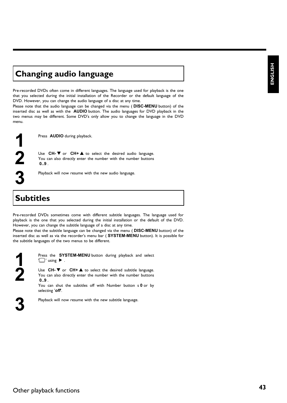 Philips DVDR 75 User Manual | Page 55 / 190