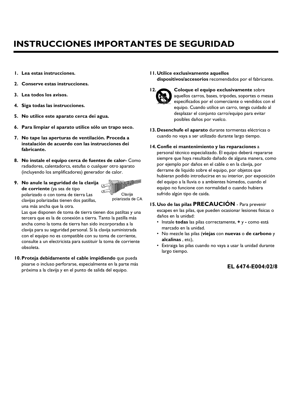 Instrucciones importantes de seguridad | Philips DVDR 75 User Manual | Page 95 / 190