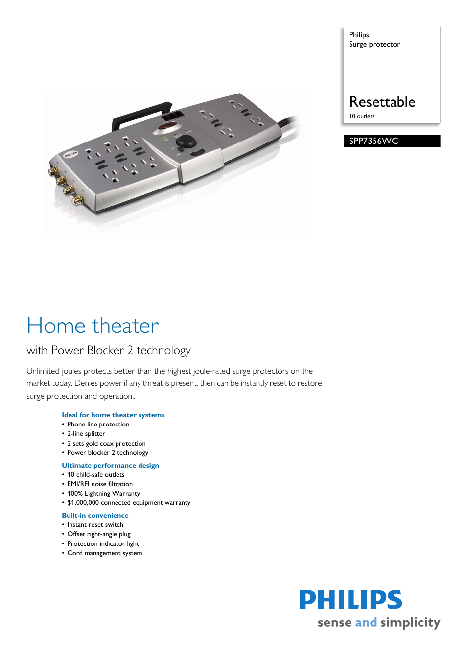 Philips SPP7356WC User Manual | 2 pages