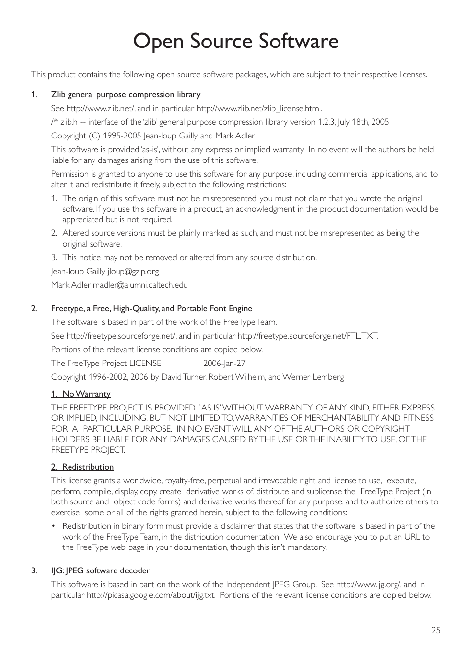 Open source software | Philips BDP3008 User Manual | Page 24 / 30