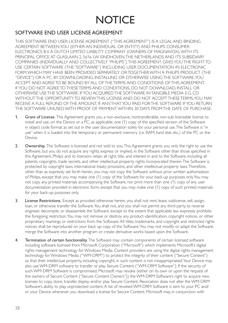 Notice | Philips BDP3008 User Manual | Page 27 / 30