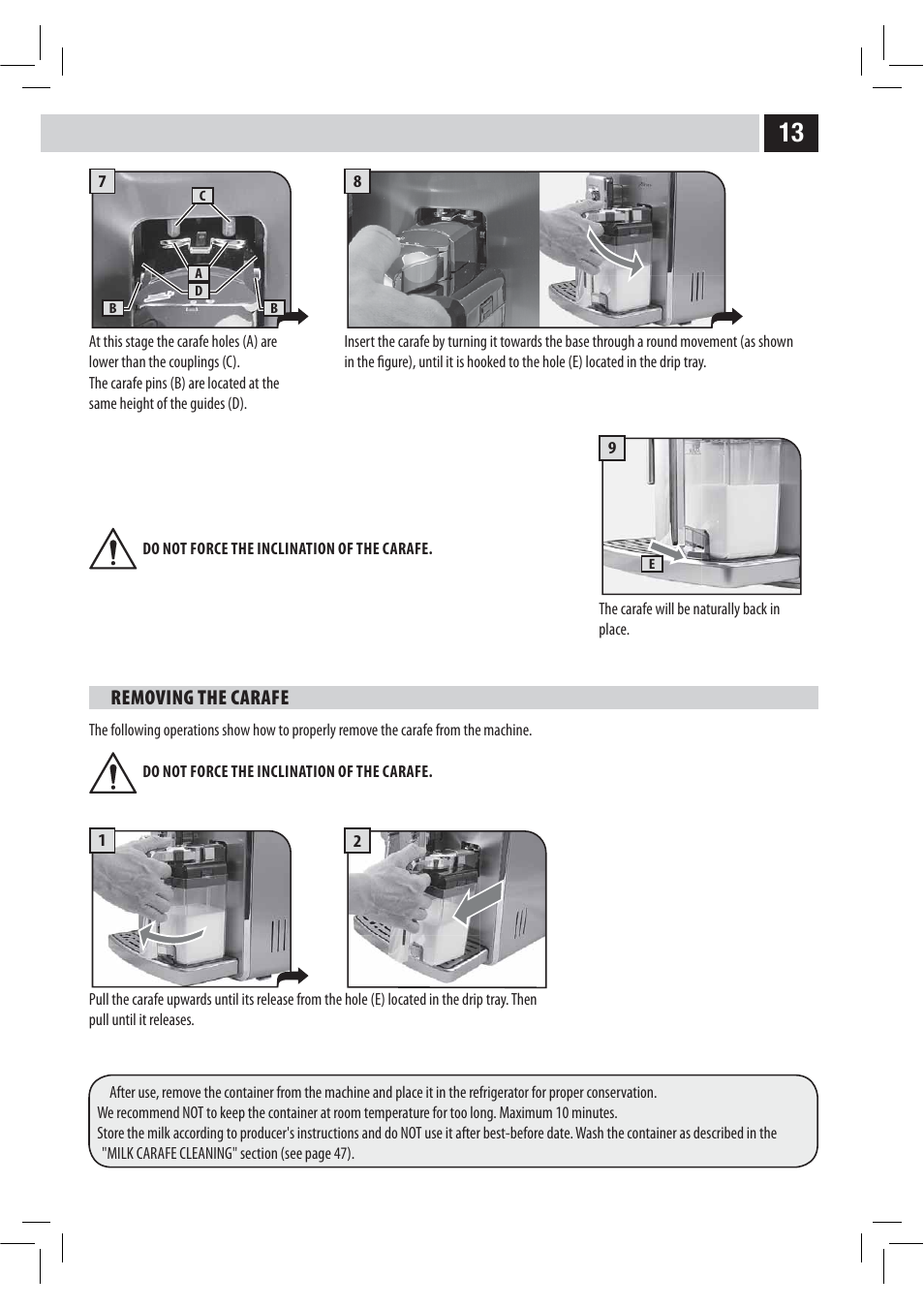 Removing the carafe | Philips HD8946 User Manual | Page 17 / 60