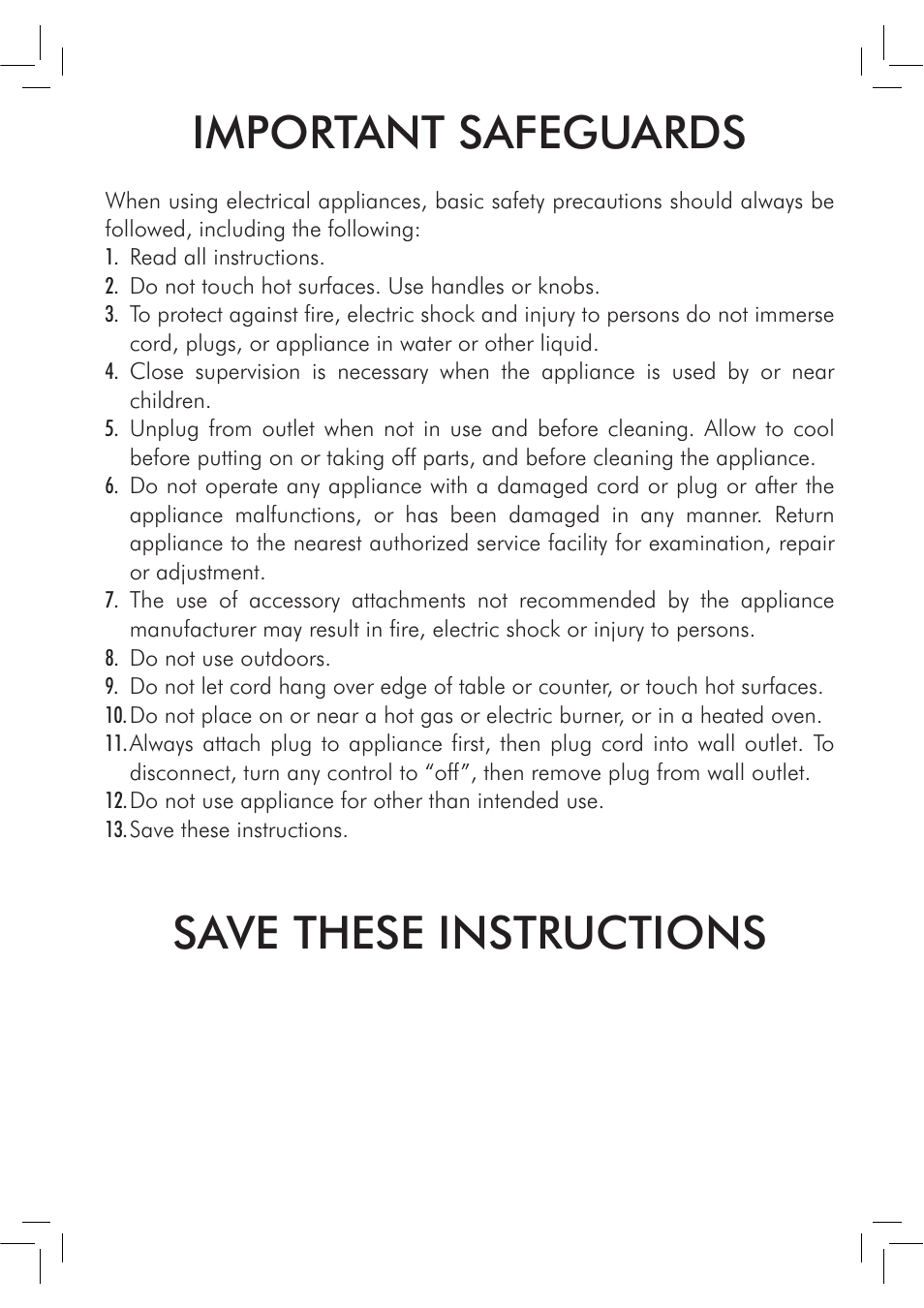 Important safeguards, Save these instructions | Philips HD8946 User Manual | Page 2 / 60