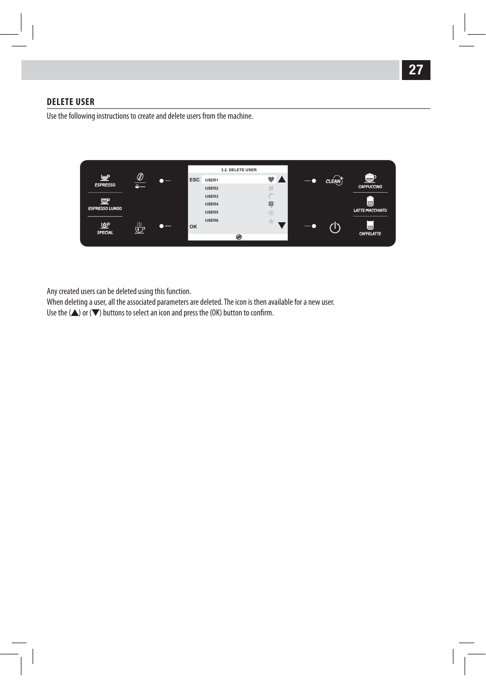 Delete user | Philips HD8946 User Manual | Page 31 / 60