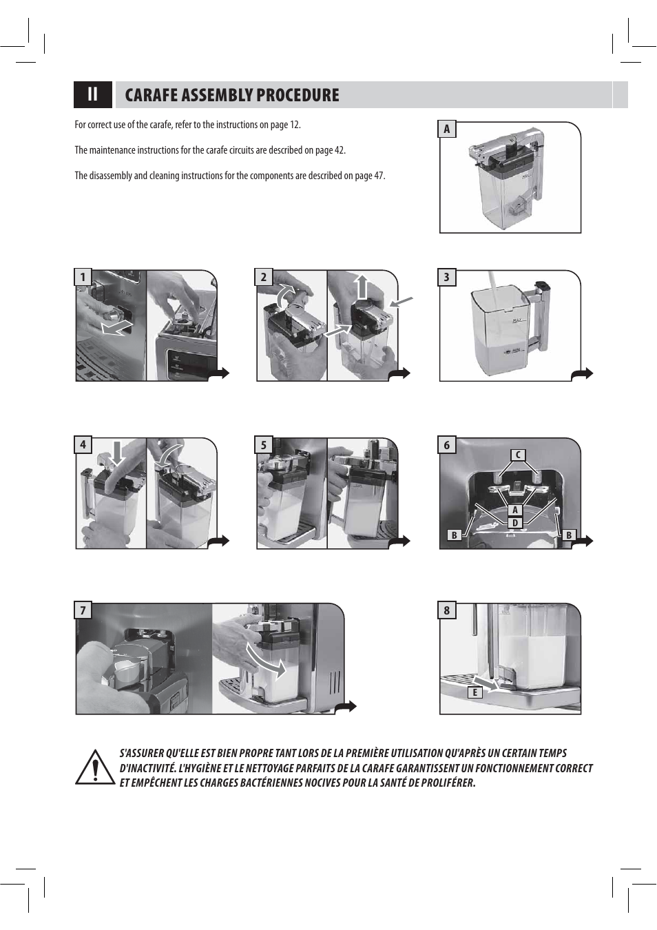 Carafe assembly procedure | Philips HD8946 User Manual | Page 4 / 60