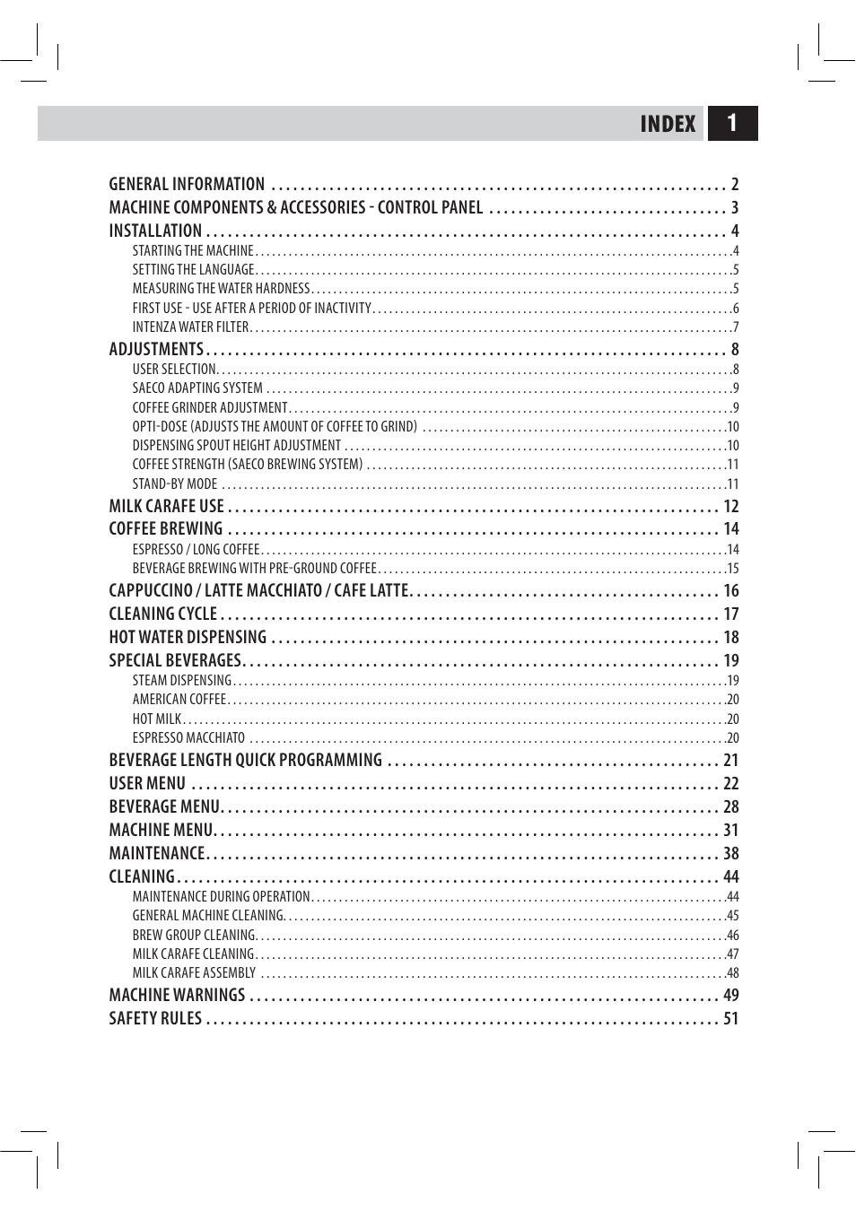 1index | Philips HD8946 User Manual | Page 5 / 60