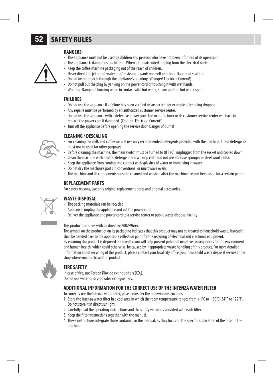 Safety rules | Philips HD8946 User Manual | Page 56 / 60