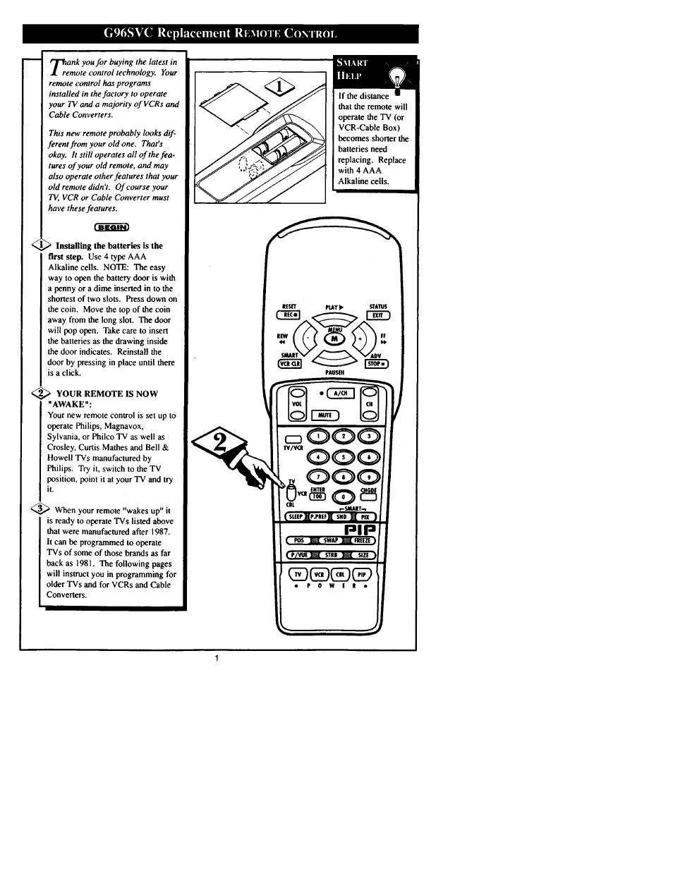 Philips G96SVCAA01 User Manual | 8 pages