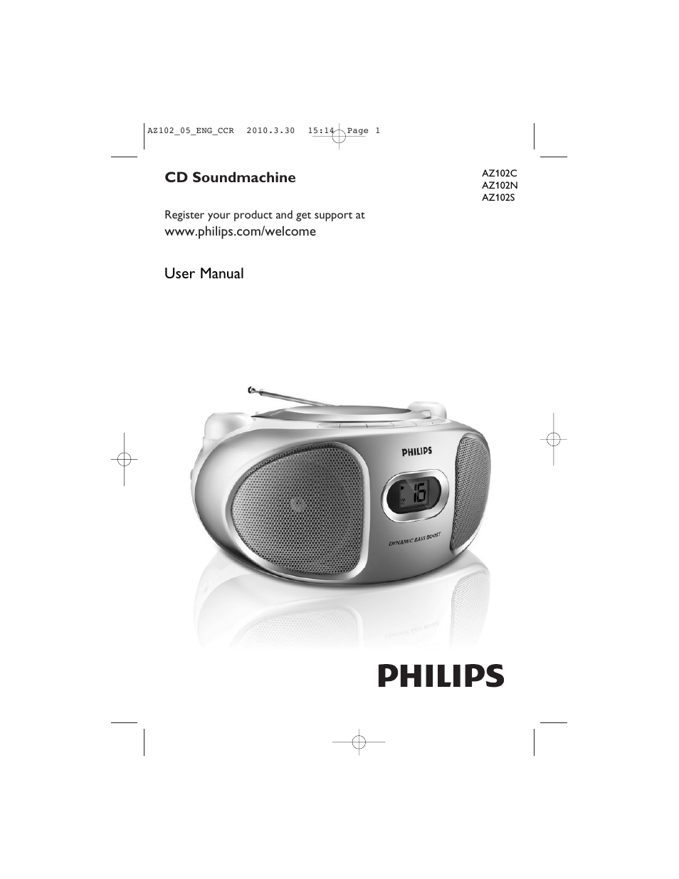 Philips CD SOUNDMACHINE AZ102N User Manual | 13 pages