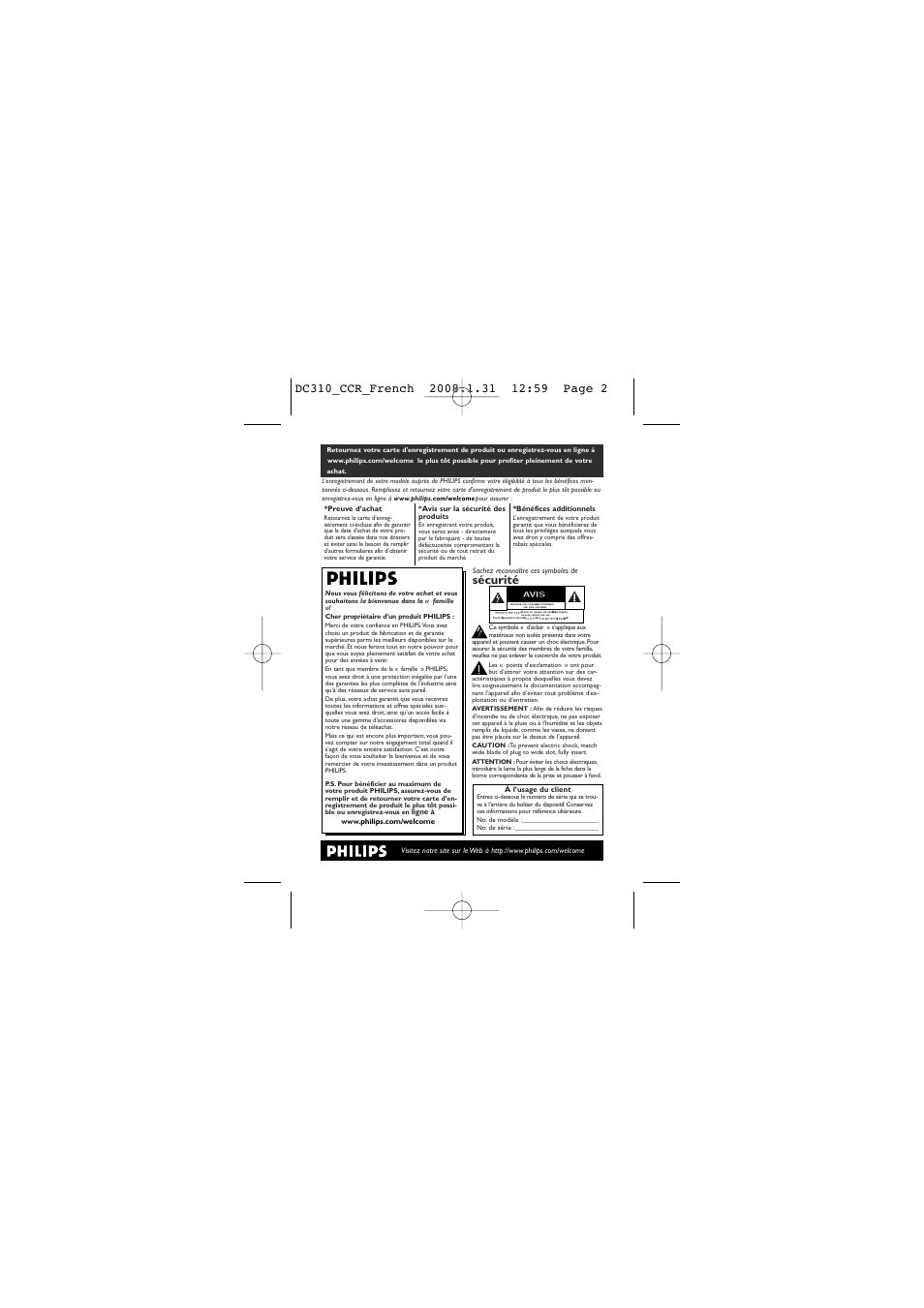 Philips DC 310/37 User Manual | Page 2 / 20