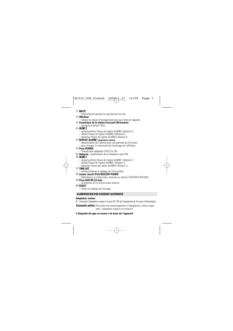 Philips DC 310/37 User Manual | Page 7 / 20