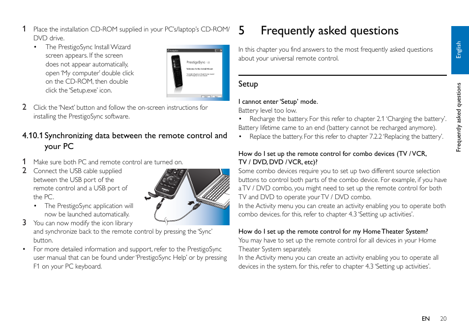 5 frequently asked questions | Philips SRT9320/27 User Manual | Page 20 / 26