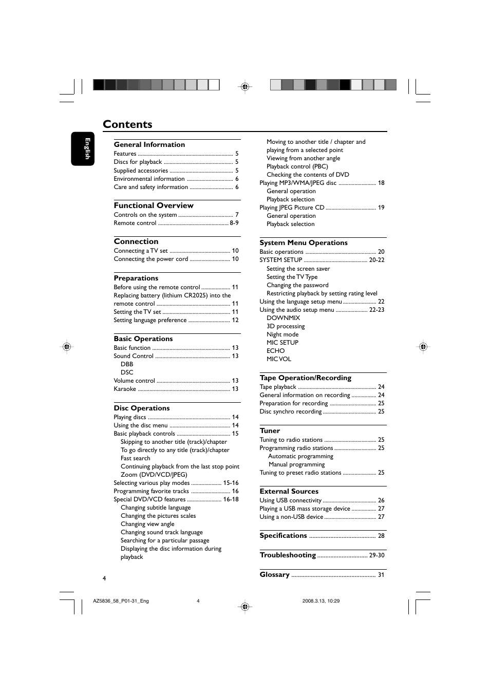Philips AZ5836 User Manual | Page 4 / 32