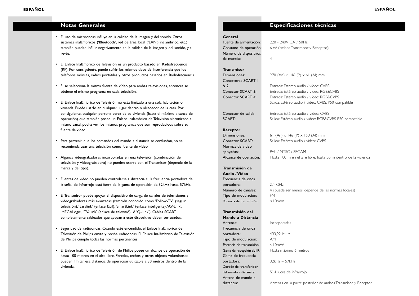 Philips WIRELESSTV LINK SBC VL1400 User Manual | Page 18 / 42