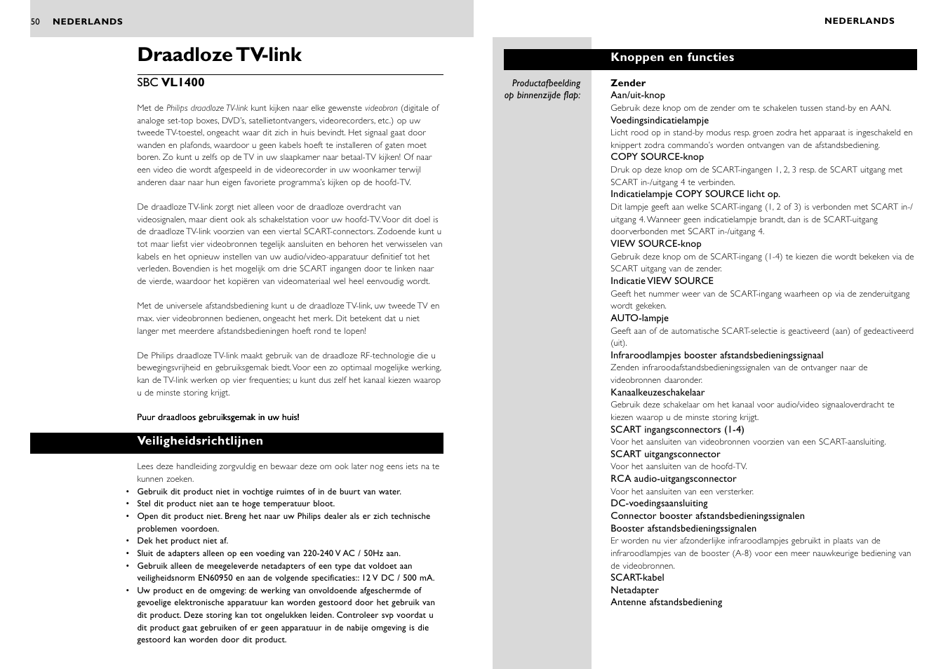 Draadloze tv-link | Philips WIRELESSTV LINK SBC VL1400 User Manual | Page 25 / 42