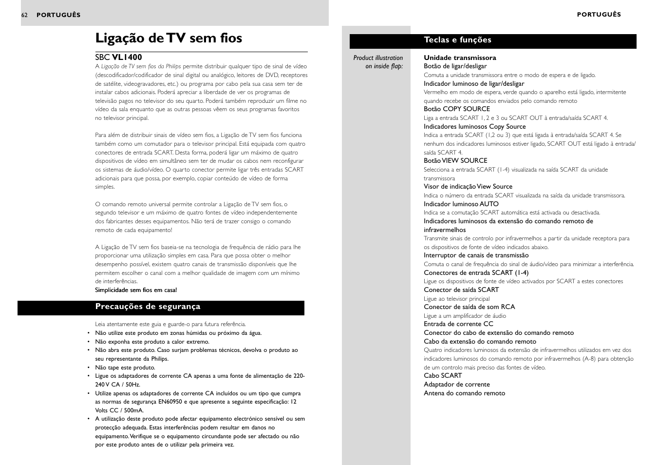 Ligação de tv sem fios | Philips WIRELESSTV LINK SBC VL1400 User Manual | Page 31 / 42