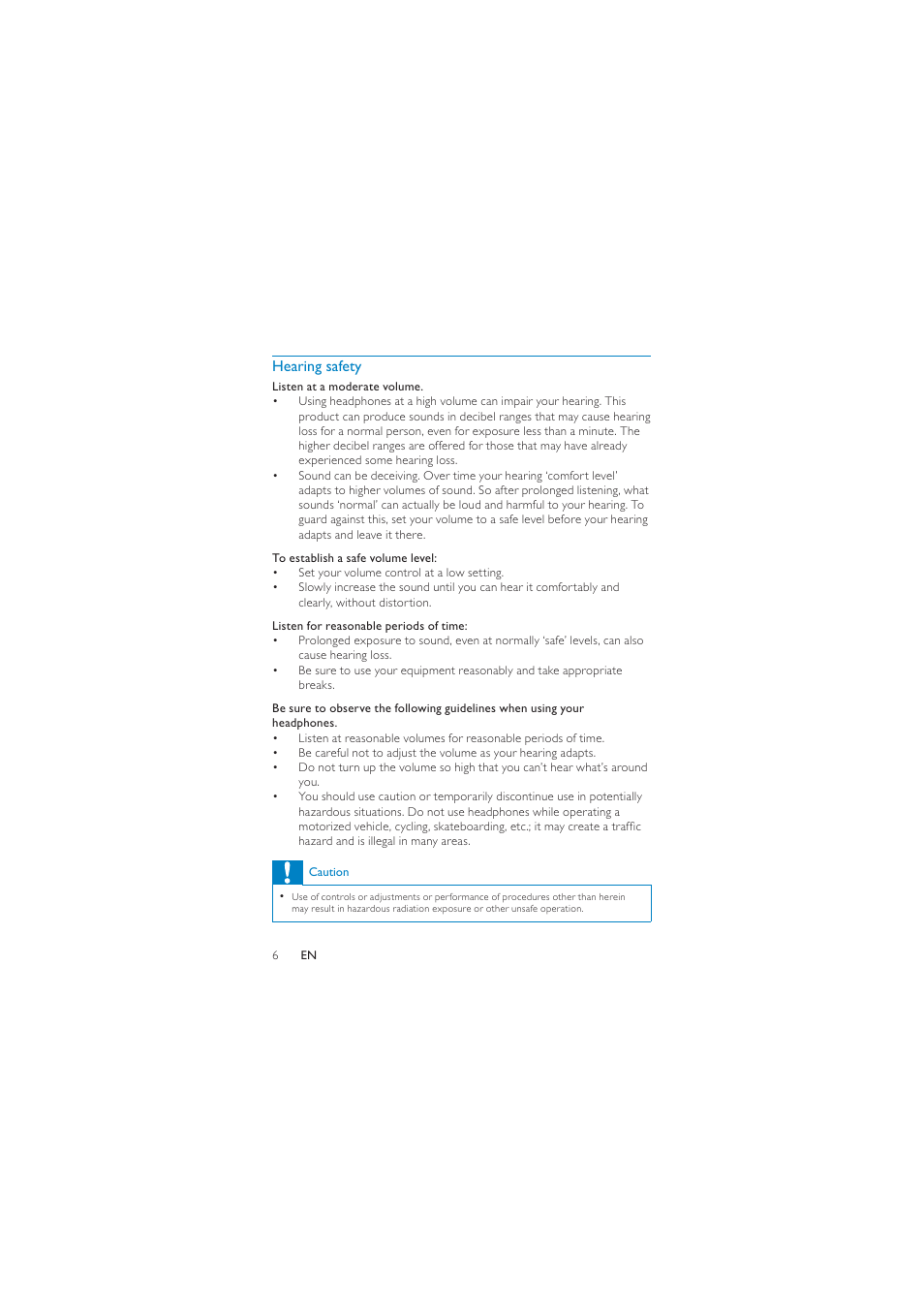 Hearing safety | Philips PD7040/05 User Manual | Page 5 / 23