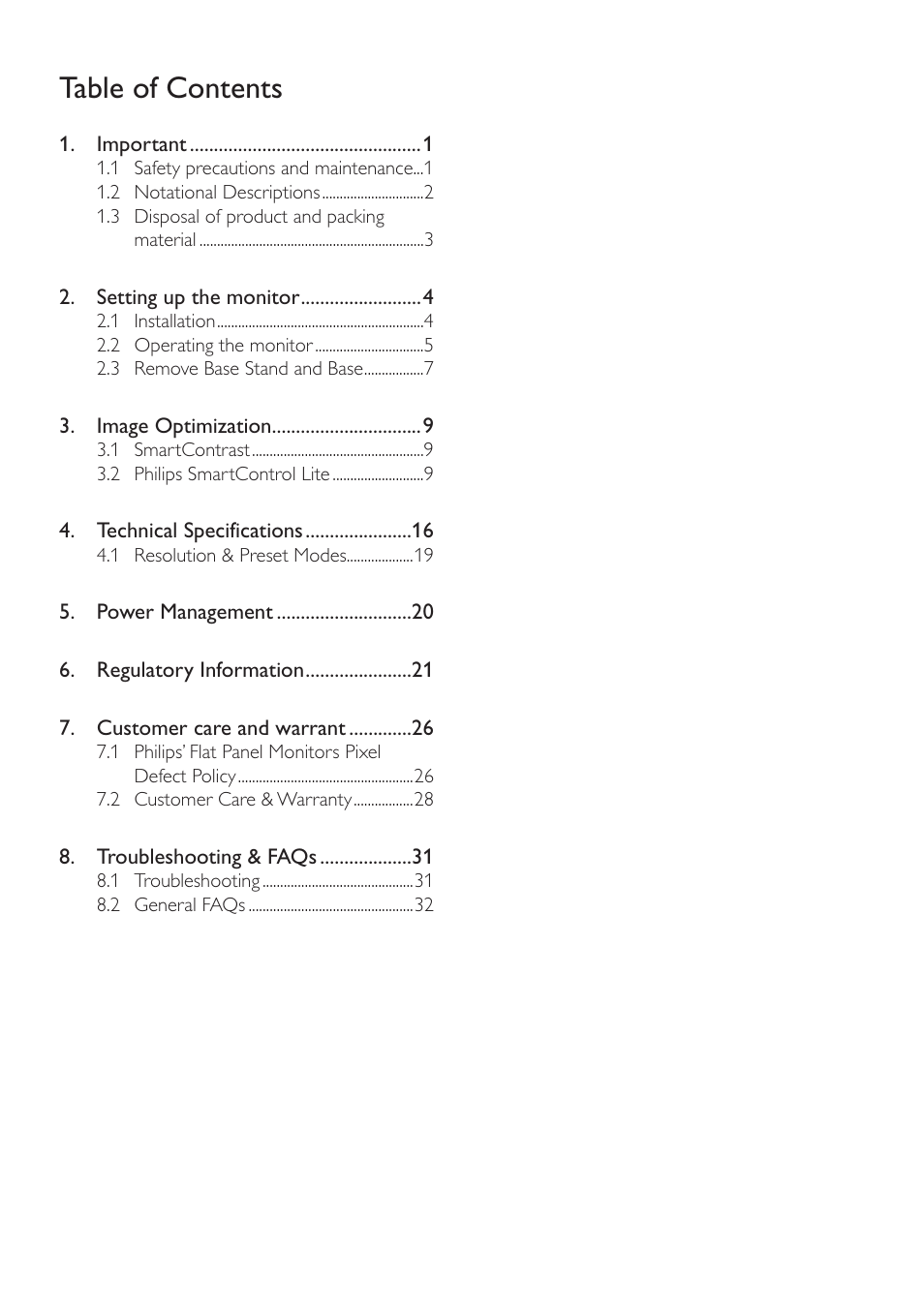 Philips 166V3L User Manual | Page 2 / 37