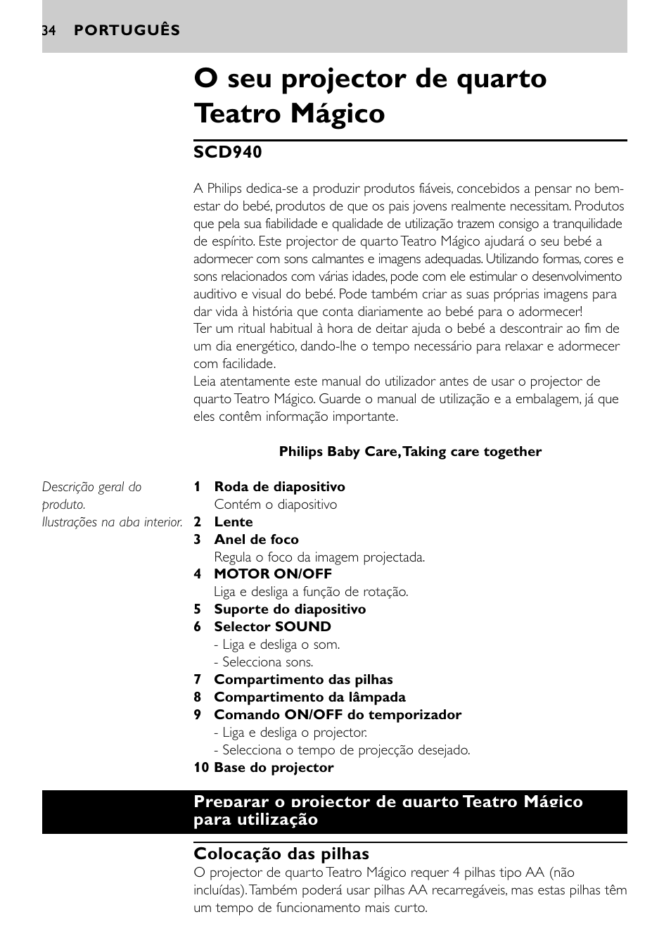 O seu projector de quarto teatro mágico | Philips SBC SC940 User Manual | Page 33 / 67