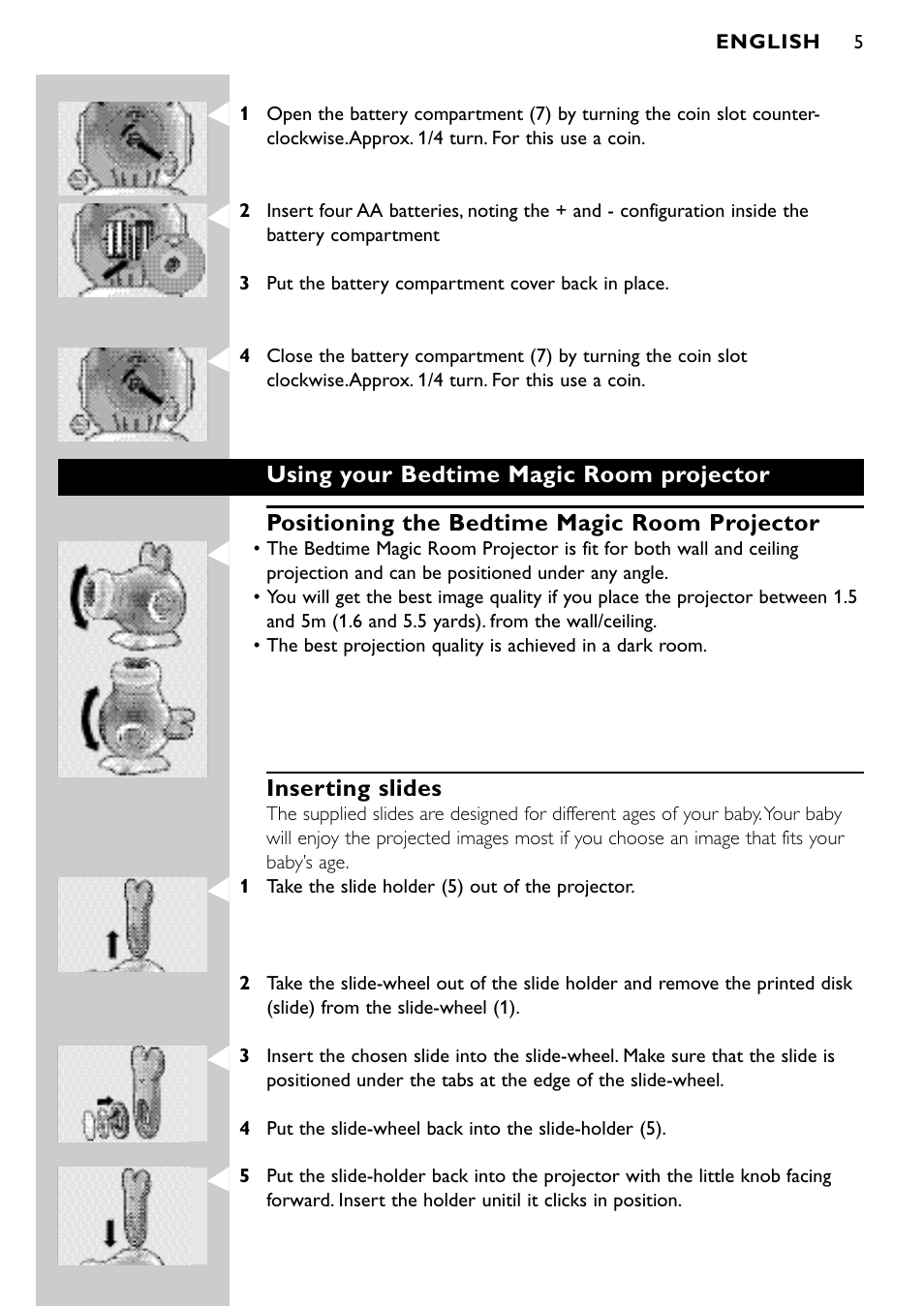 Inserting slides | Philips SBC SC940 User Manual | Page 4 / 67