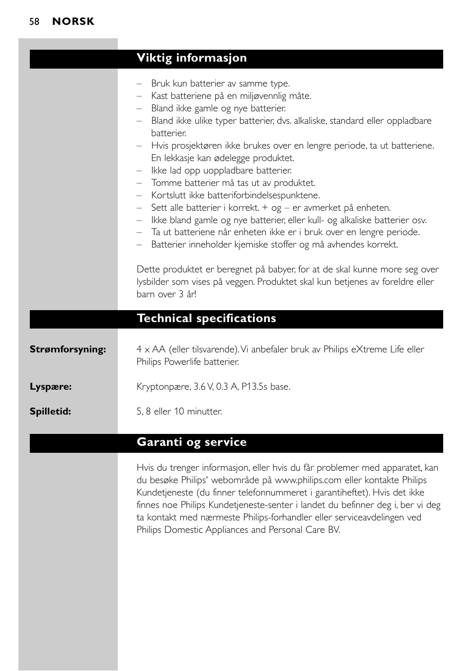 Philips SBC SC940 User Manual | Page 57 / 67