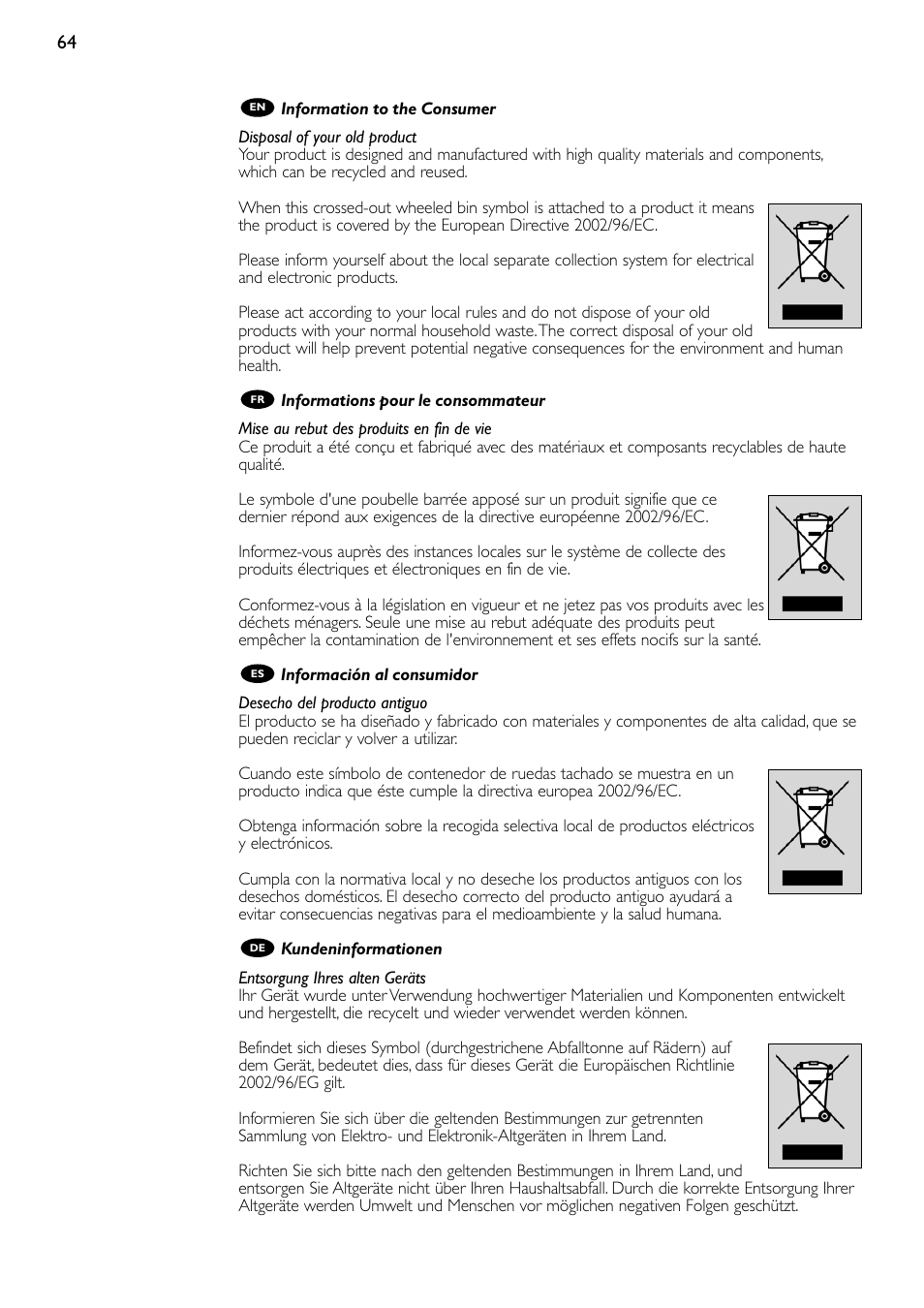 Philips SBC SC940 User Manual | Page 63 / 67