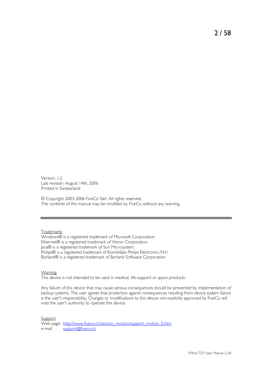 Philips FMod-TCP BOX User Manual | Page 2 / 58