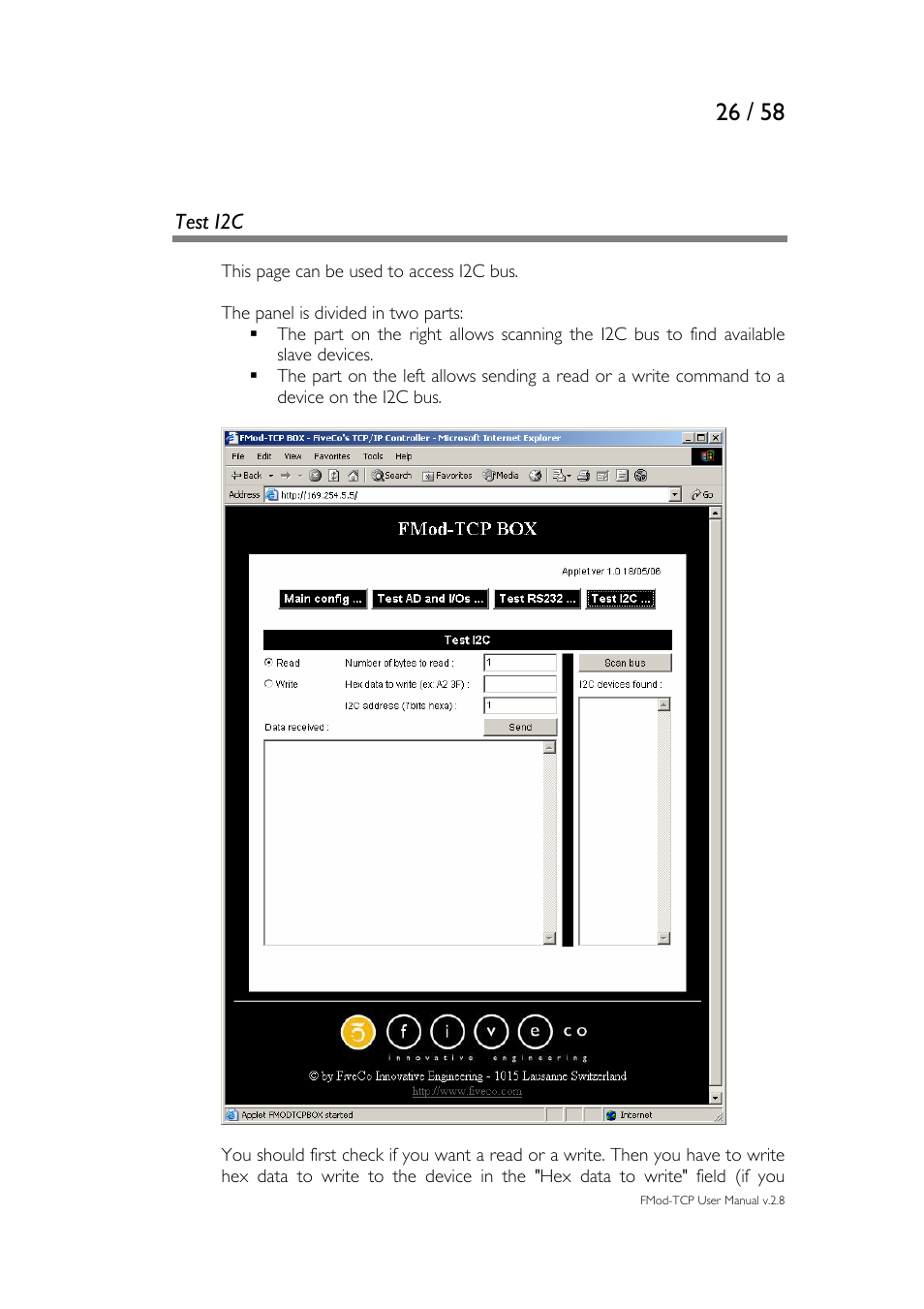 Test i2c | Philips FMod-TCP BOX User Manual | Page 26 / 58