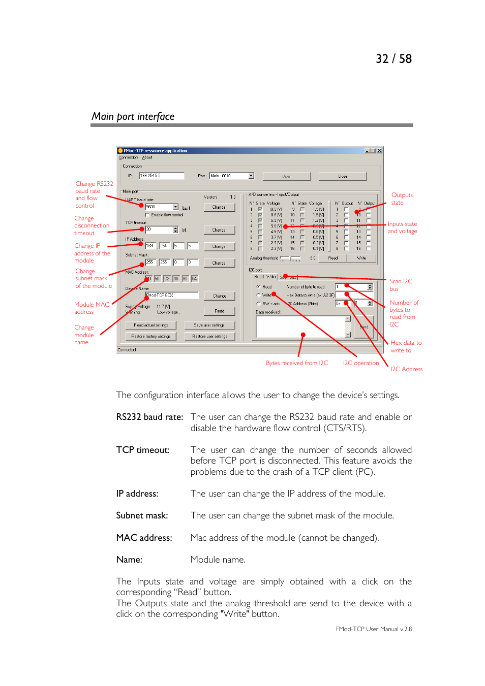 Main port interface | Philips FMod-TCP BOX User Manual | Page 32 / 58