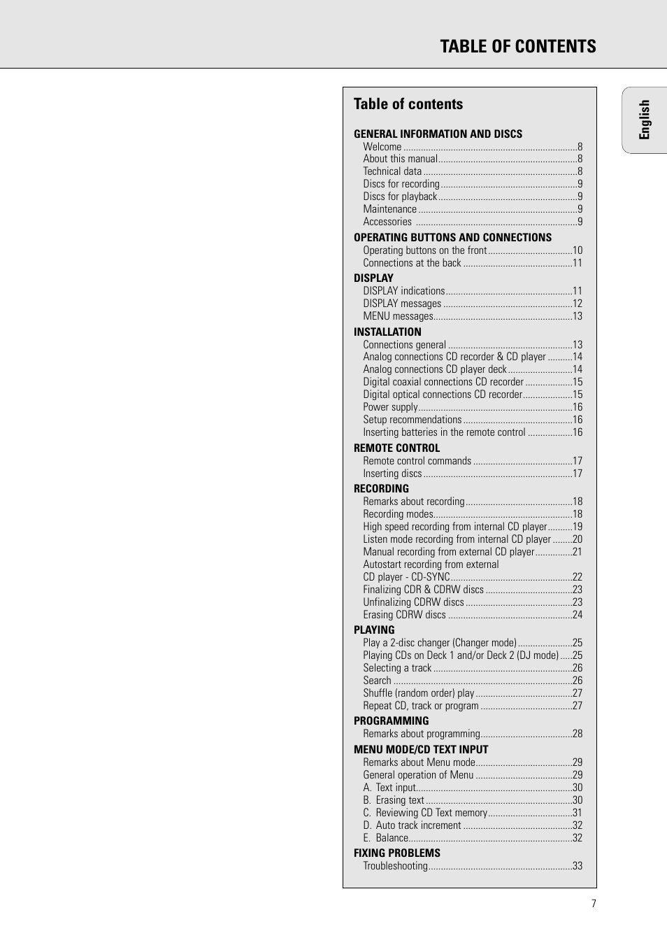 Philips CDR775 S User Manual | Page 7 / 35